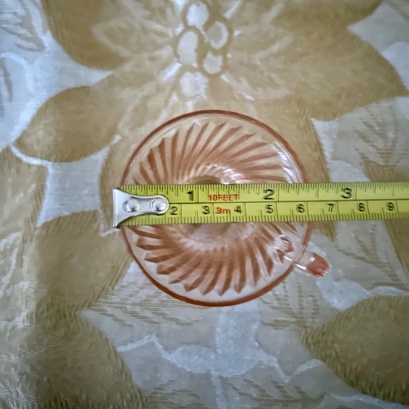 Vintage Federal Glass Pink DIANA pattern Demitasse Cup and Saucer - Picture 6 of 8